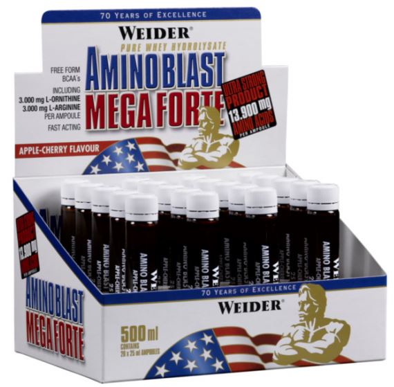 Amino Blast Mega Forte, Apple-Cherry - 20 x 25 ml.
