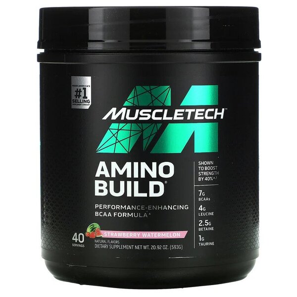 Amino Build, Strawberry Watermelon - 593 grams