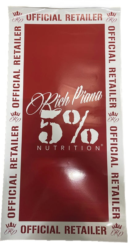 5% Nutrition Window Cling Rectangular, Red & White