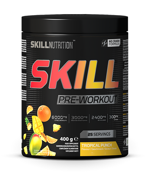 Skill Pre-Workout, Tropical Punch - 400-412 grams
