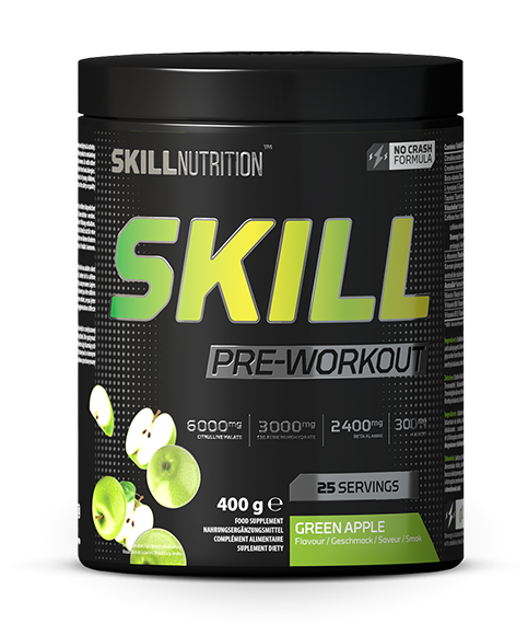 Skill Pre-Workout, Green Apple - 400-412 grams