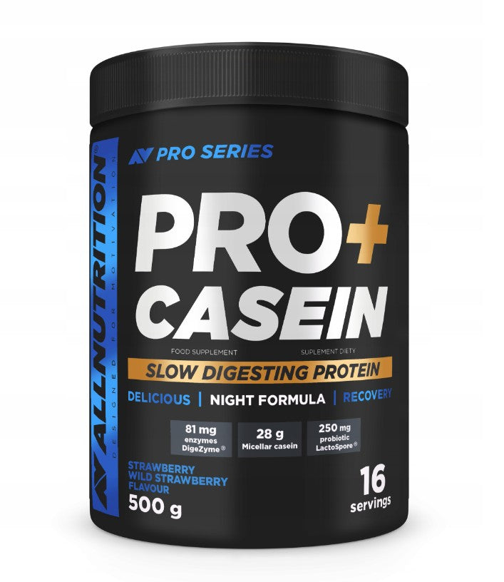 Pro+ Casein, Strawberry-Wild Strawberry - 500 grams