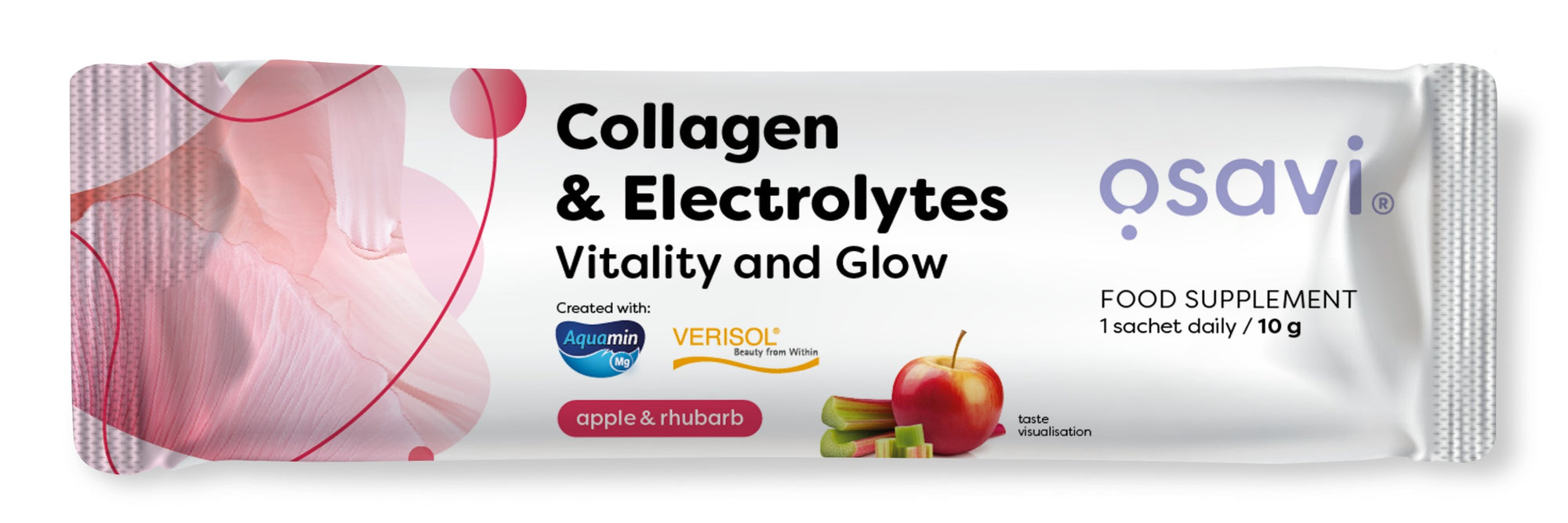 Collagen Electrolytes Vitality and Glow, Apple & Rhubarb - 10 grams (1 serving)