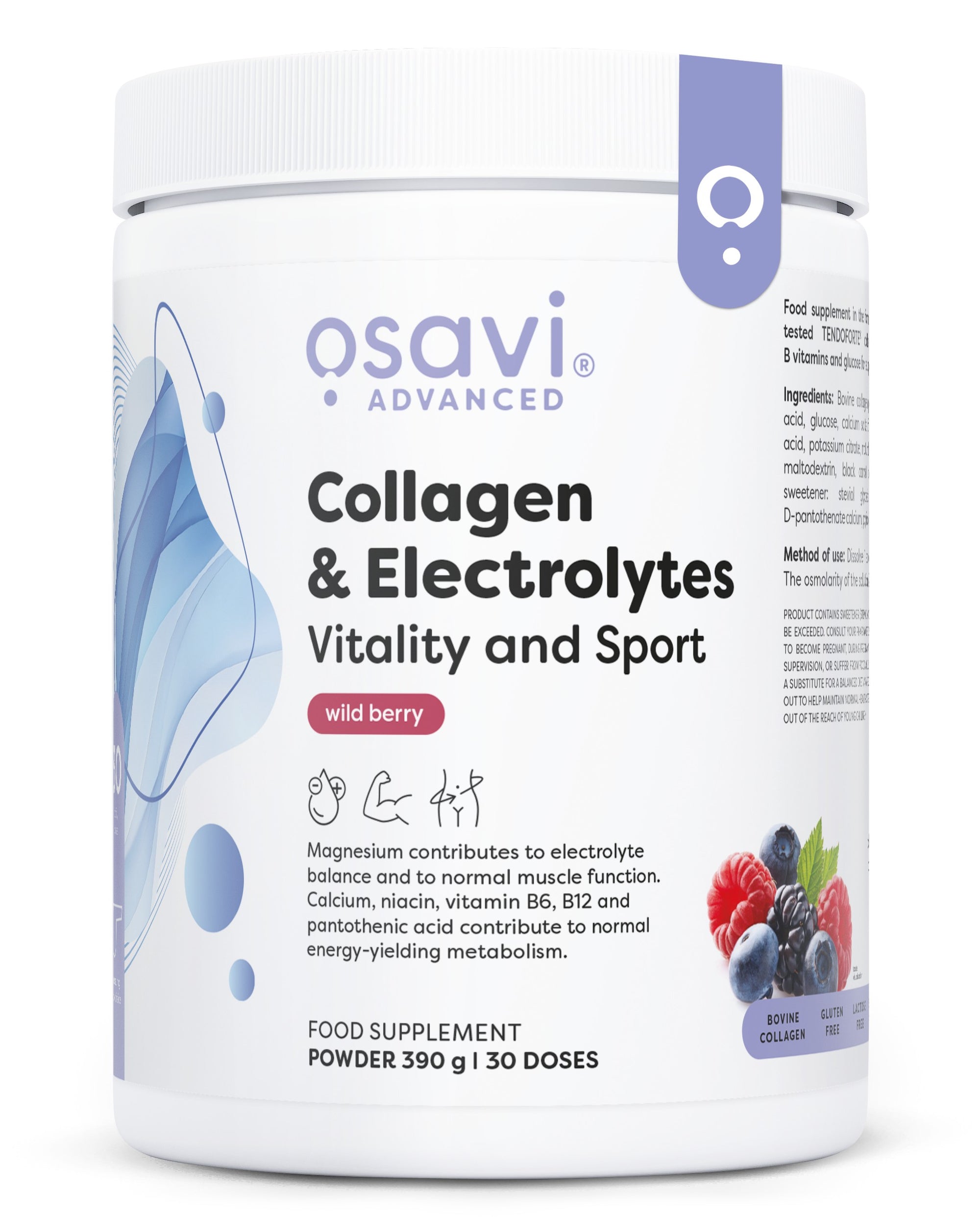 Collagen Electrolytes Vitality and Sport, Wild Berry - 390 grams