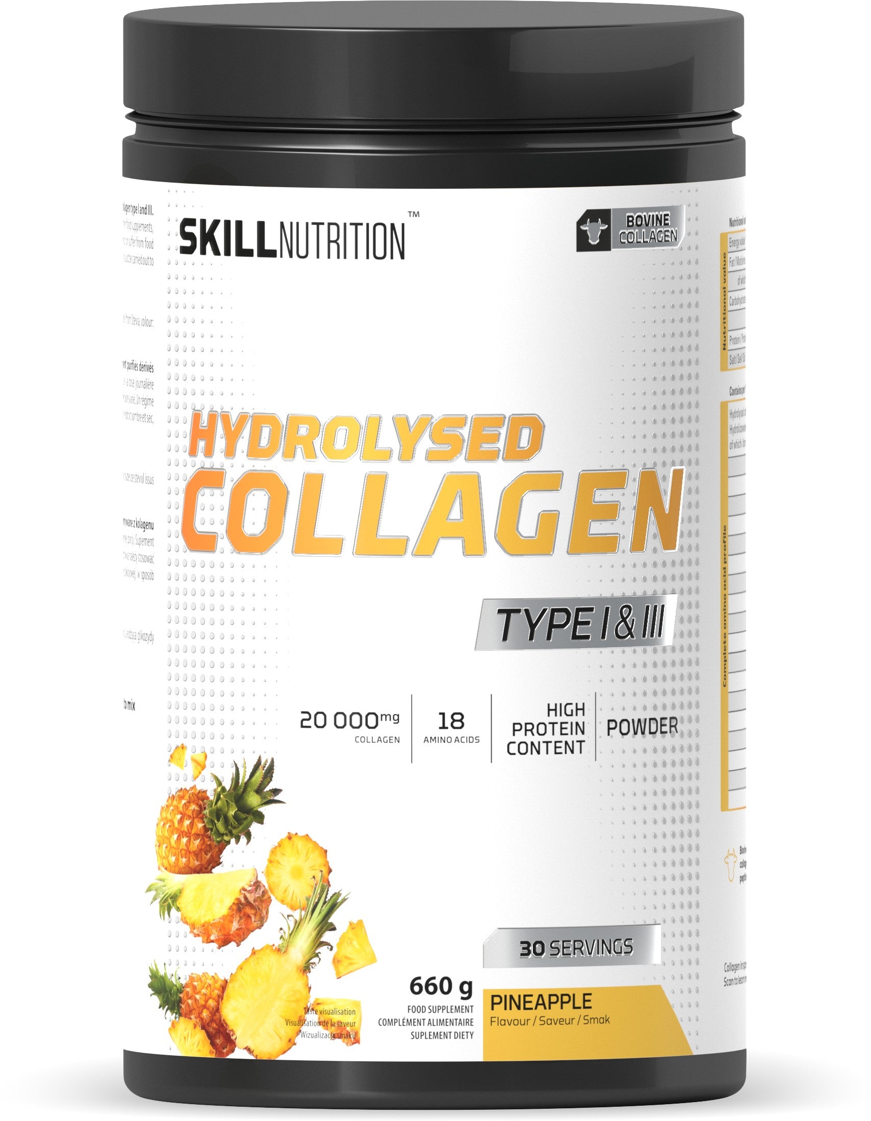 Hydrolysed Collagen Type I & III, Pineapple - 660 grams