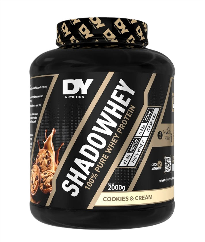 ShadoWhey 100% Pure Whey Protein, Cookies & Cream - 2000 grams