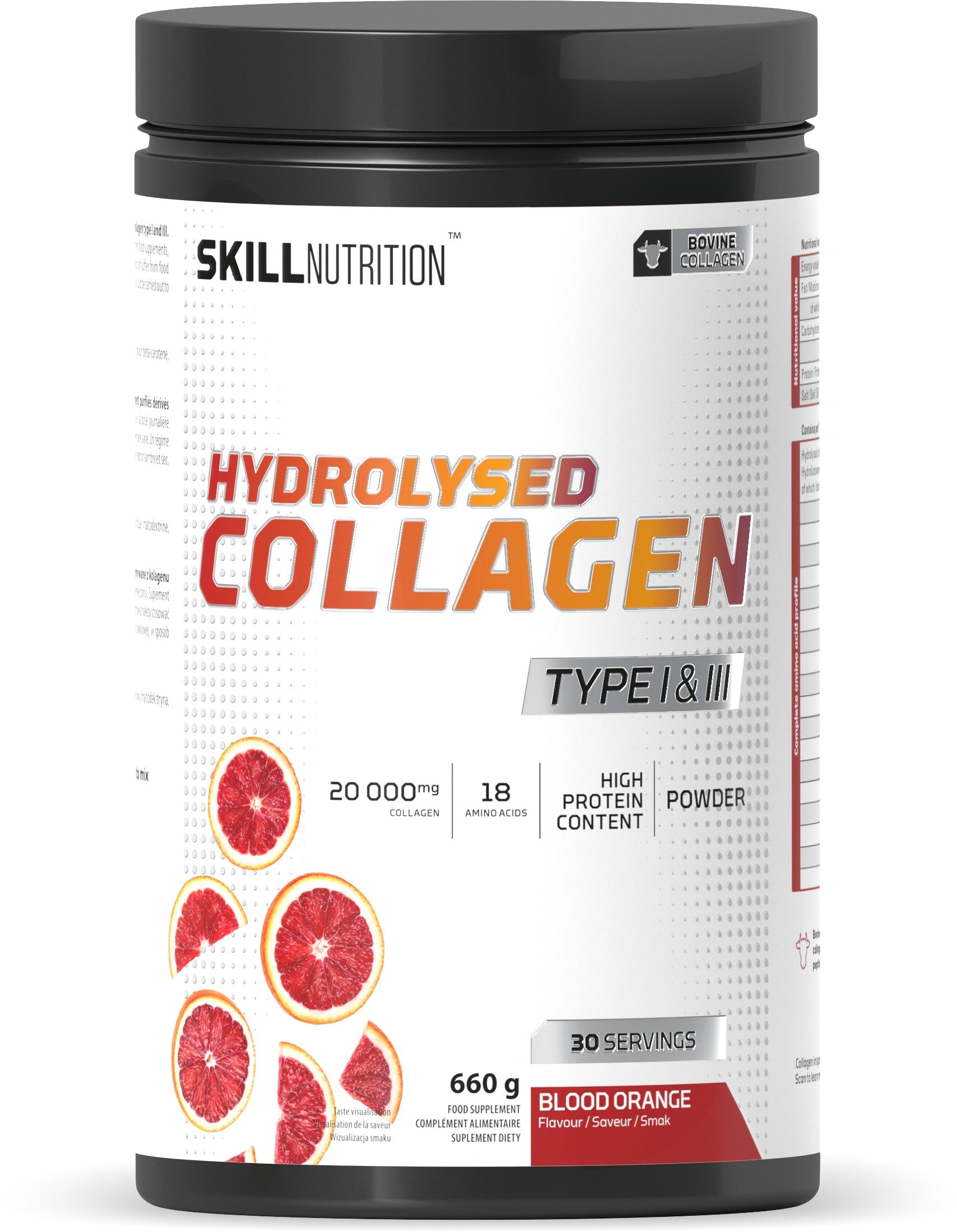 Hydrolysed Collagen Type I & III, Blood Orange - 660 grams