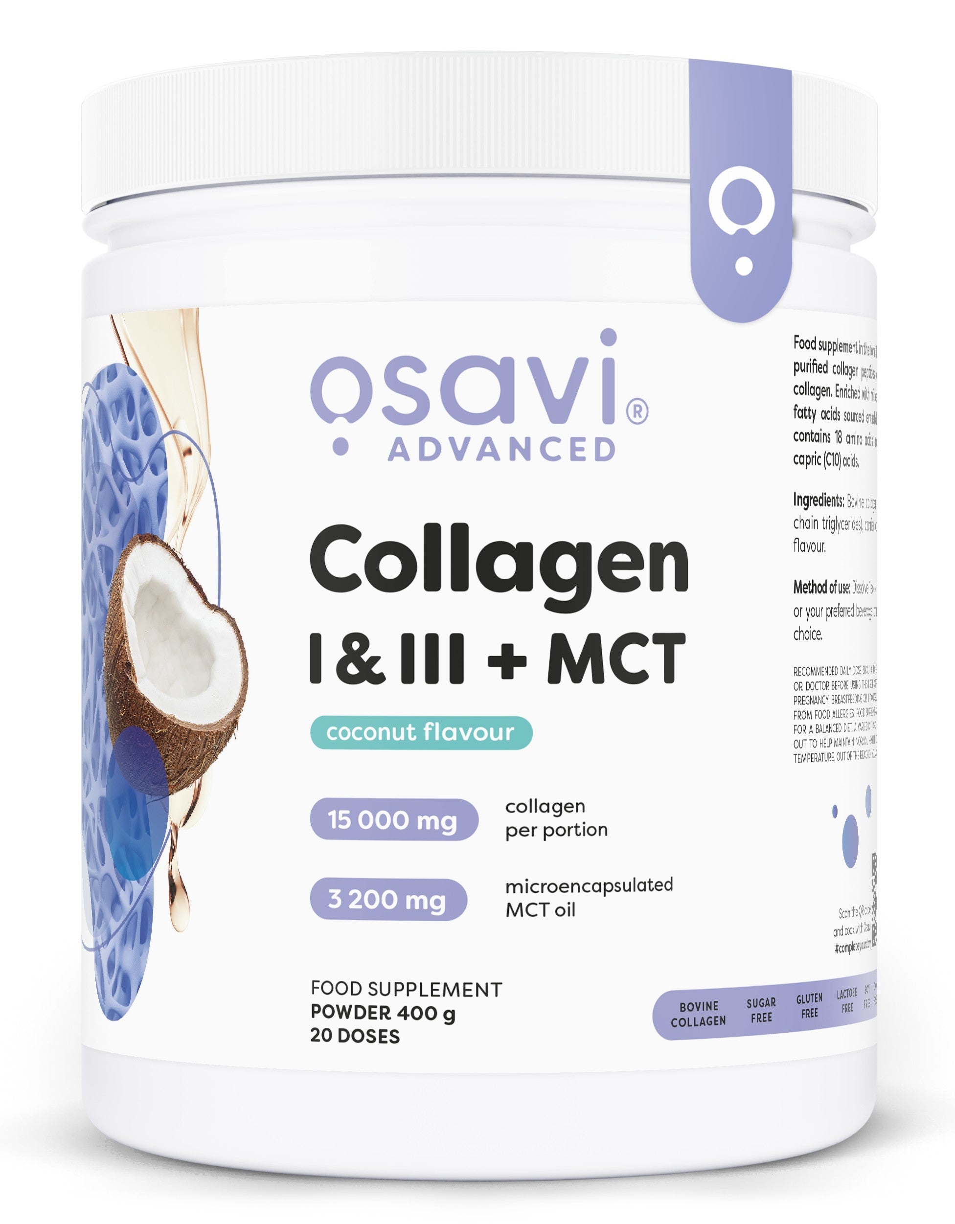 Collagen I & III + MCT, Coconut - 400 grams
