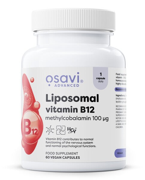 Liposomal Vitamin B12, Methylcobalamin 100mcg - 60 vegan caps