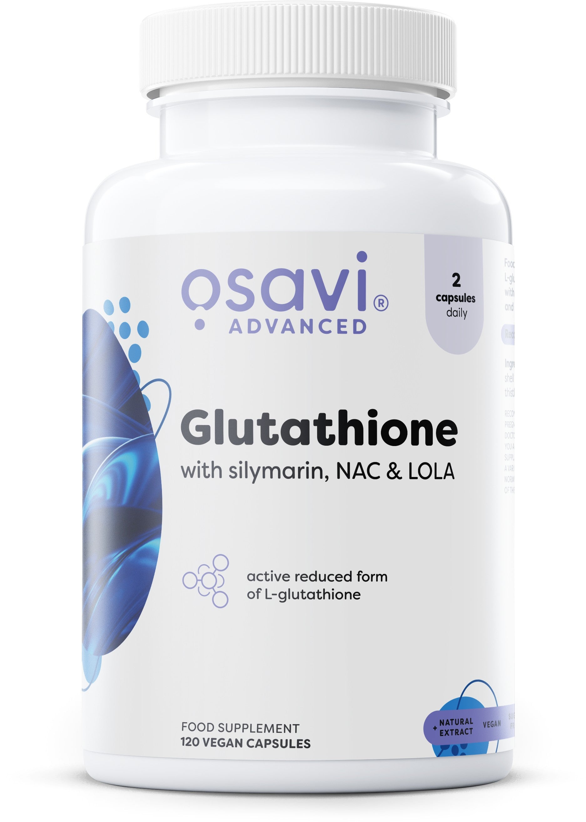 Glutathione with Silymarin, NAC & LOLA - 120 vegan caps