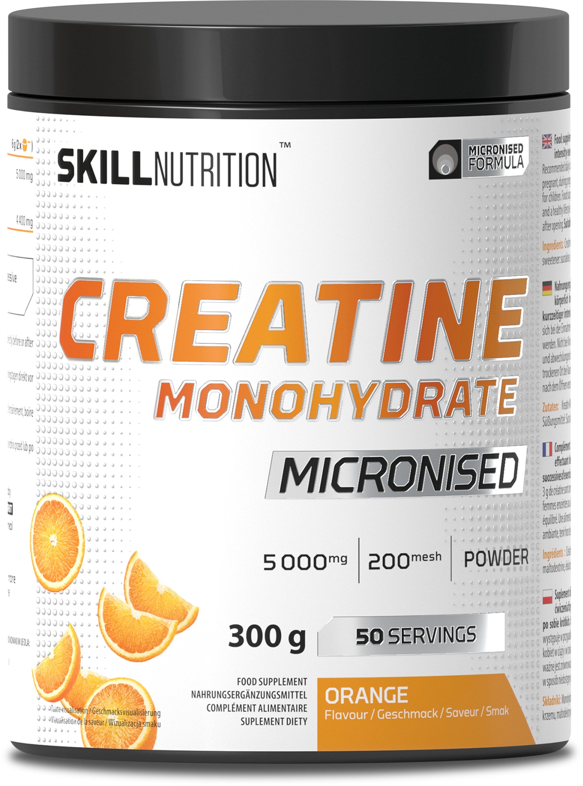 Micronised Creatine Monohydrate Flavoured, Orange - 300 grams