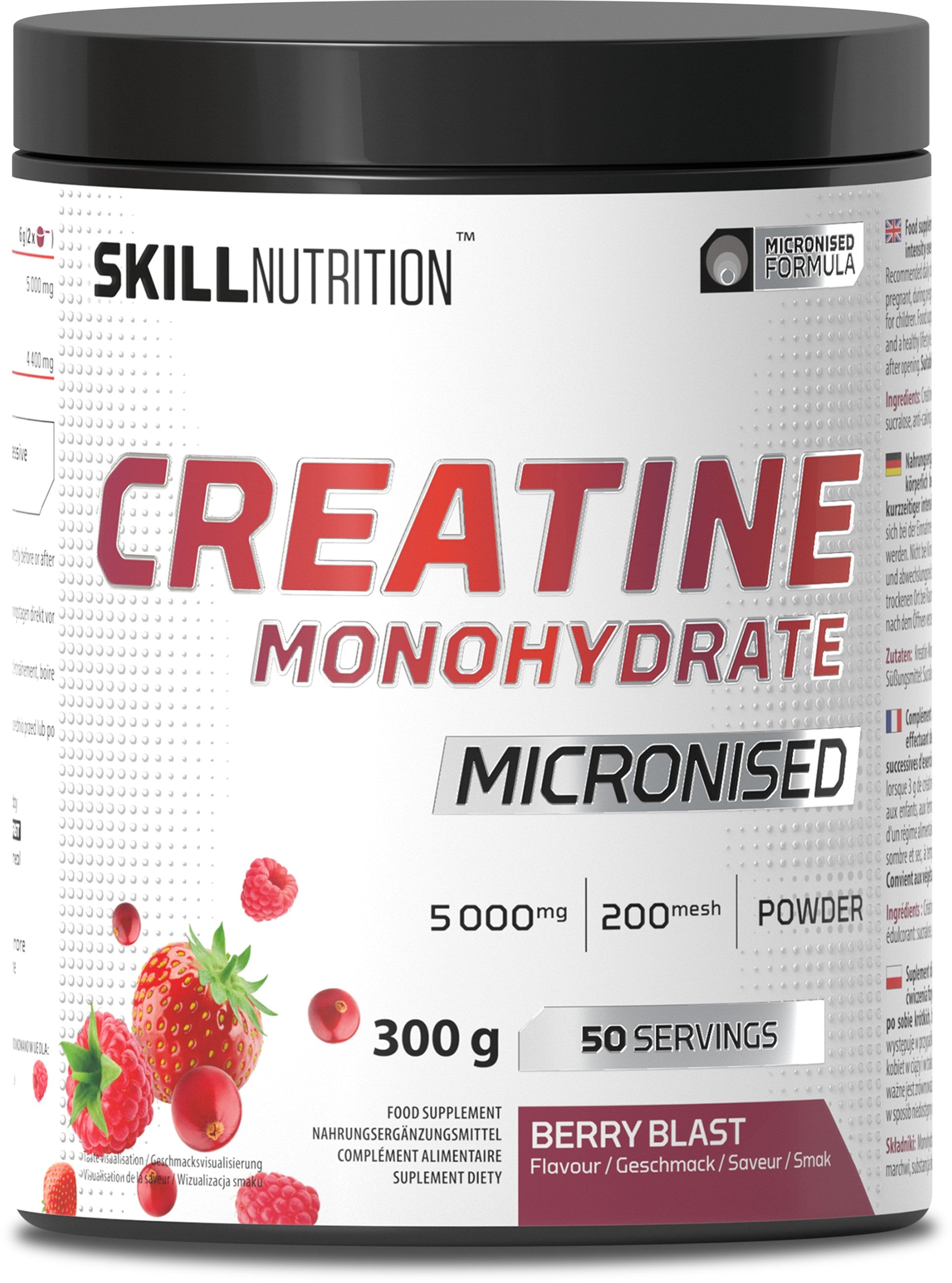 Micronised Creatine Monohydrate Flavoured, Berry Blast - 300 grams