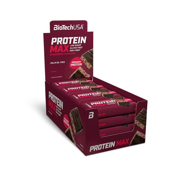Protein Max Bar, Strawberry - 16 x 45g
