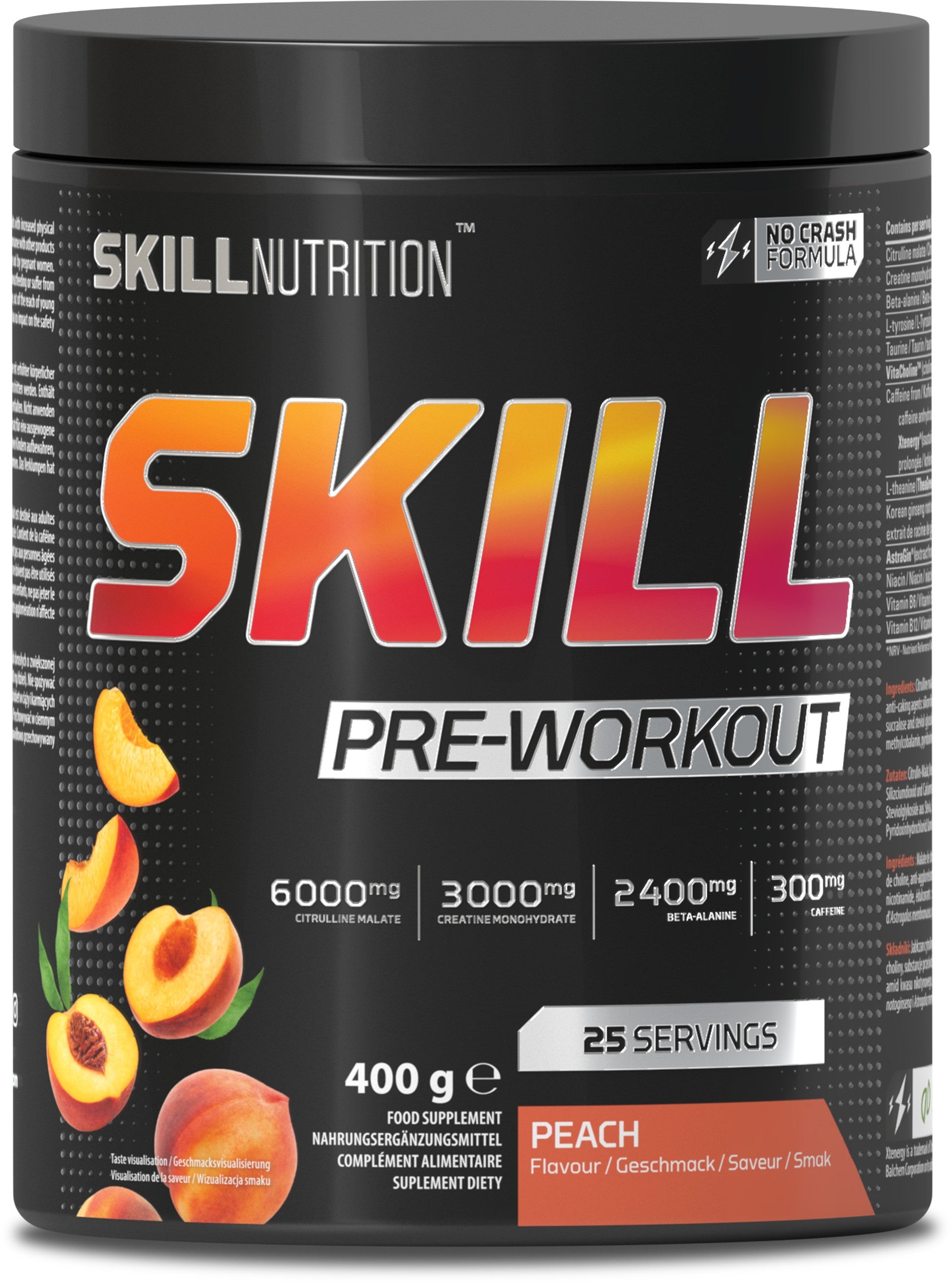 Skill Pre-Workout, Peach - 400-412 grams