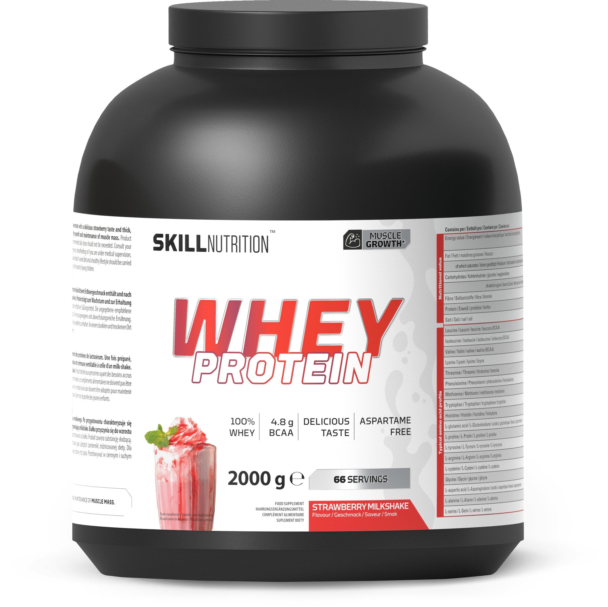 Whey Protein Powder, Strawberry Milkshake - 2000 grams