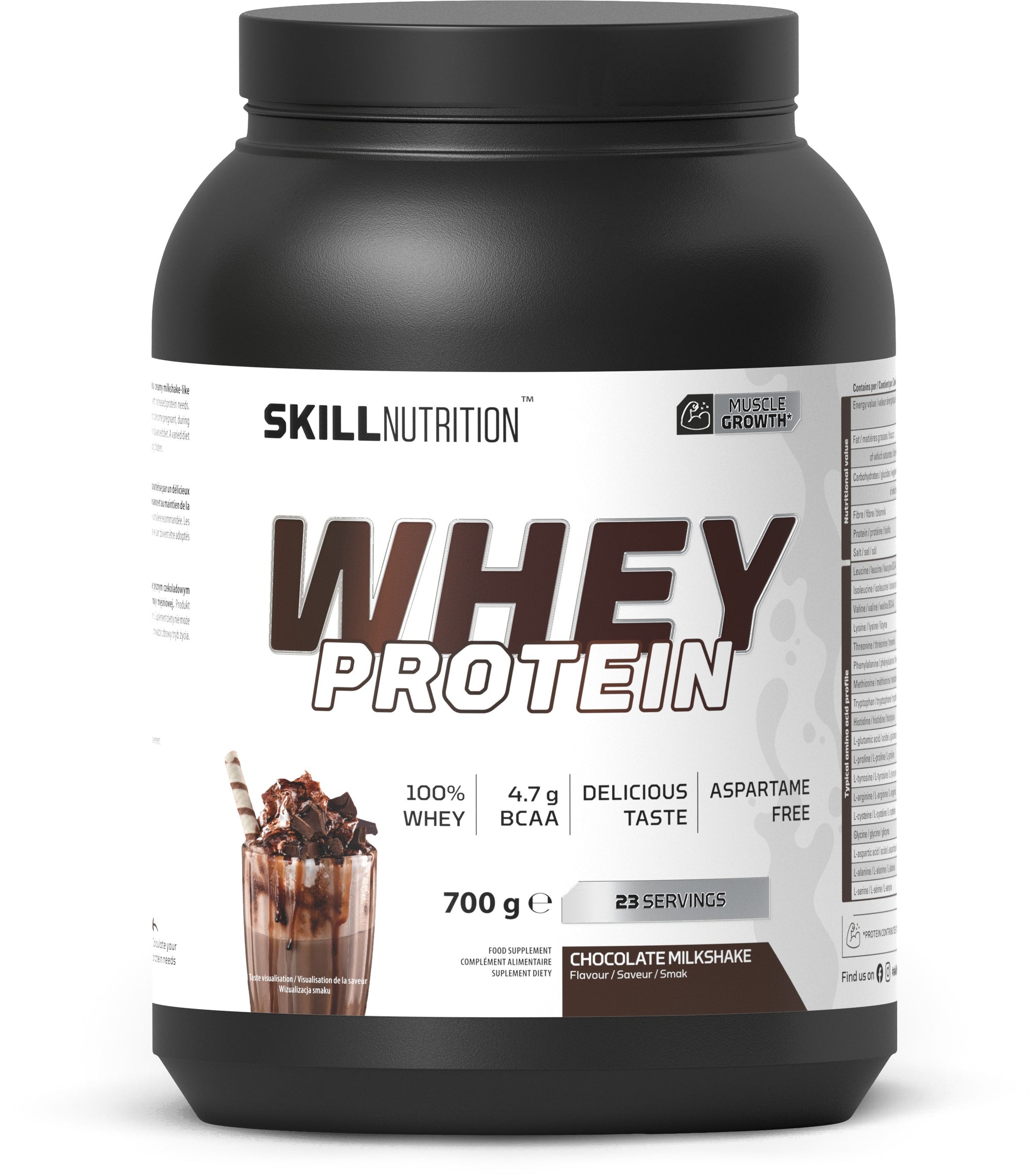 Whey Protein Powder, Chocolate Milkshake - 700 grams