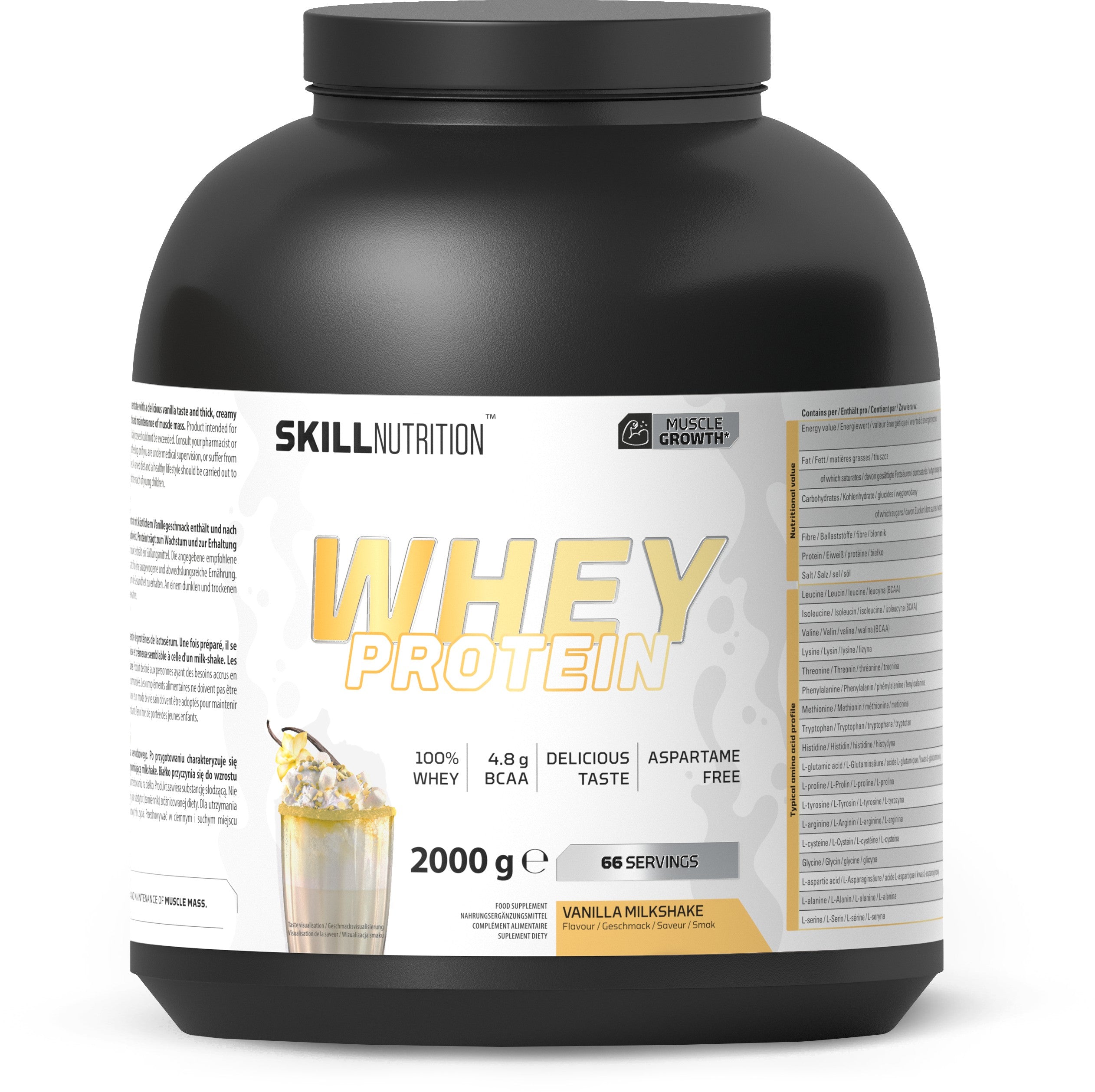 Whey Protein Powder, Vanilla Milkshake - 2000 grams