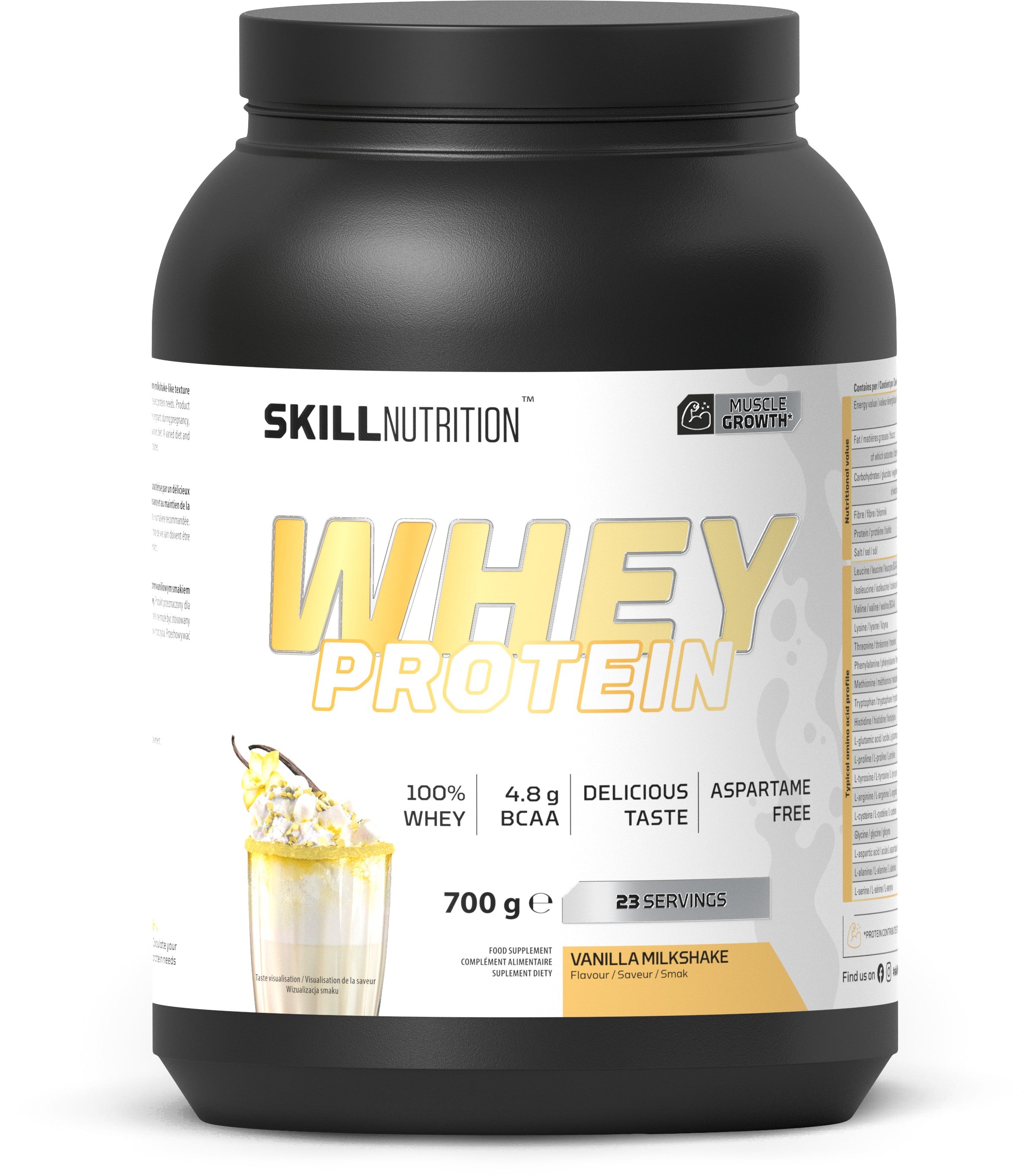 Whey Protein Powder, Vanilla Milkshake - 700 grams