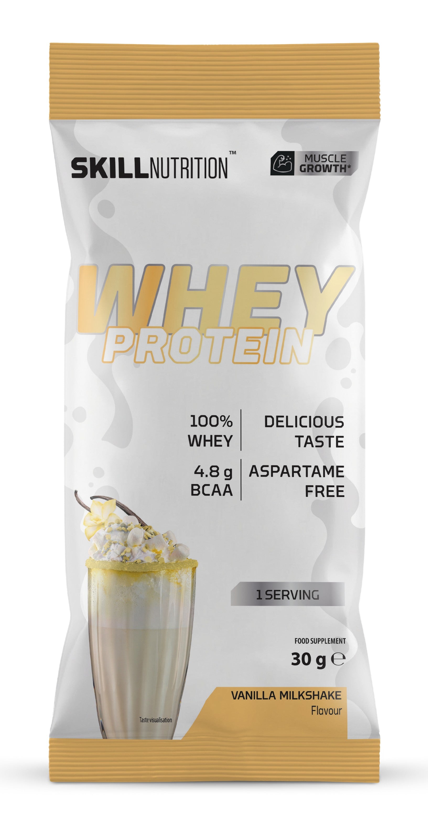 Whey Protein Powder, Vanilla Milkshake - 30 grams (1 serving)