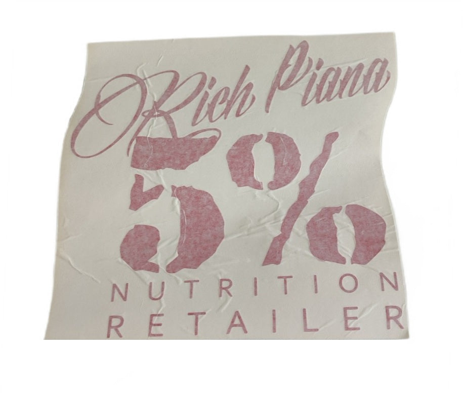 5% Nutrition Window Cling, White & Red