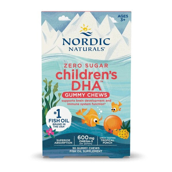 Children's DHA Gummy Chews 600mg, Tropical Punch - 30 gummies