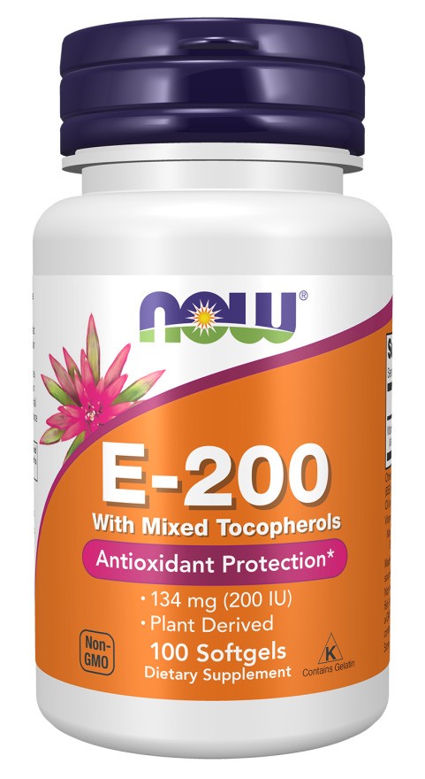 Vitamin E-200 with Mixed Tocopherols - 100 softgels