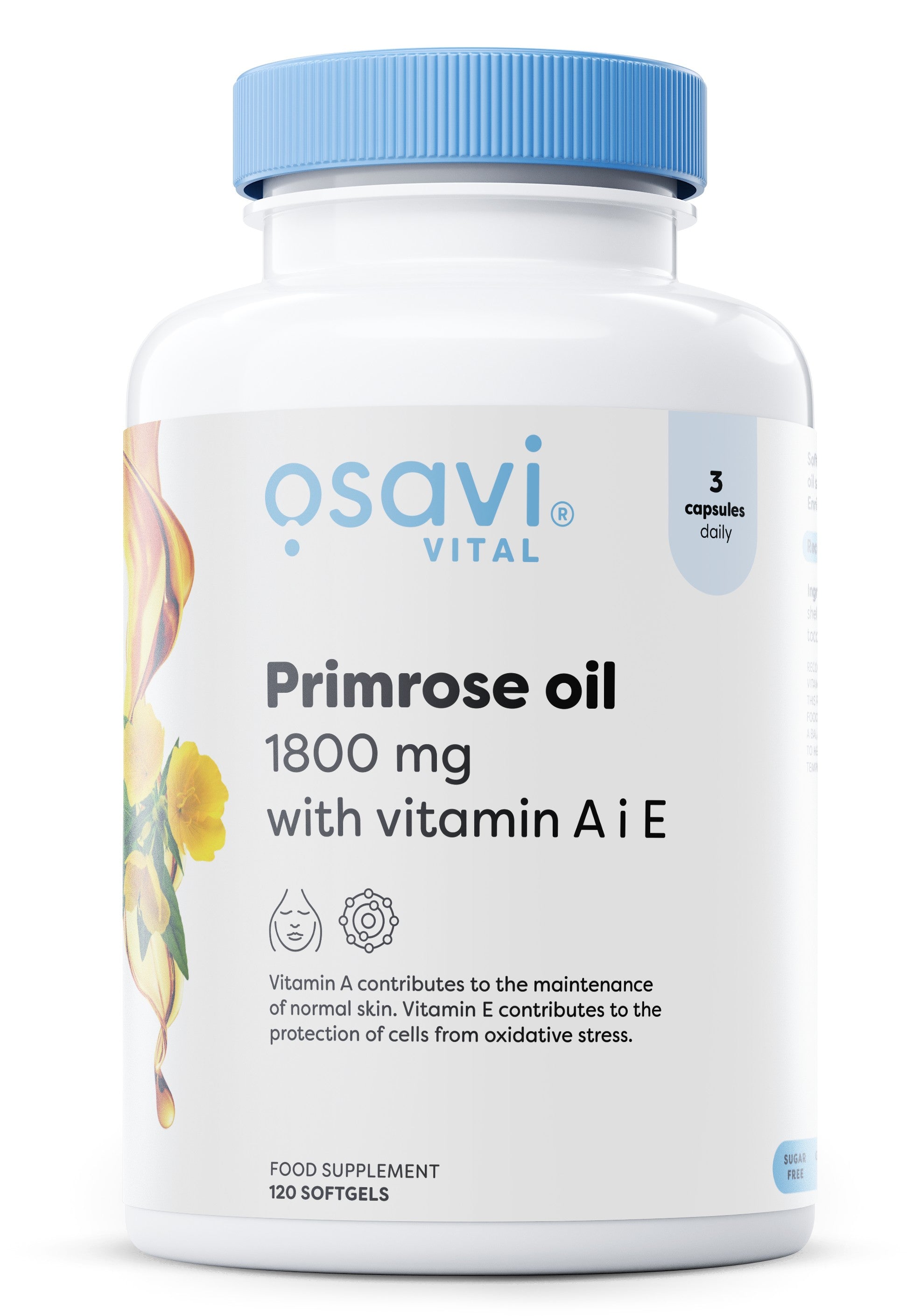 Primrose Oil with Vitamin A & E, 1800mg - 120 softgels