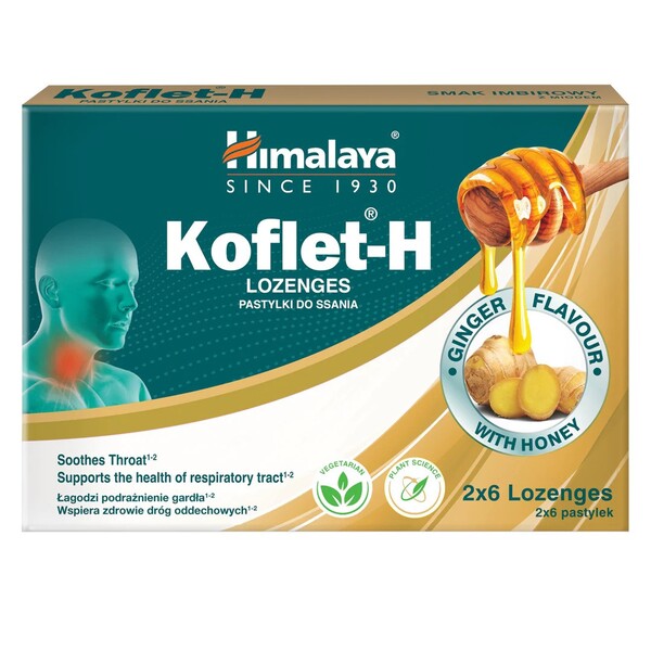 Koflet-H, Ginger - 12 lozenges