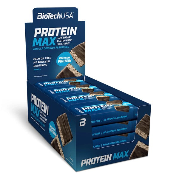 Protein Max Bar, Vanilla Coconut - 16 x 45g