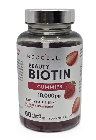 Beauty Biotin, 10000mcg, Natural Strawberry - 60 gummies