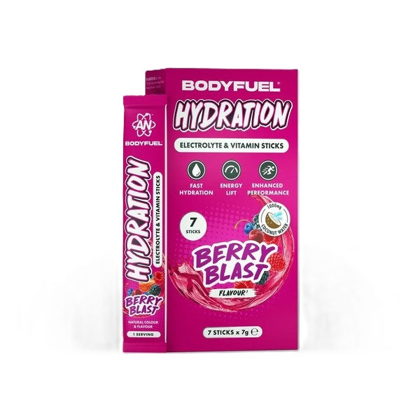 Bodyfuel Hydration Electrolyte & Vitamin Sticks, Berry Blast - 7 x 7g