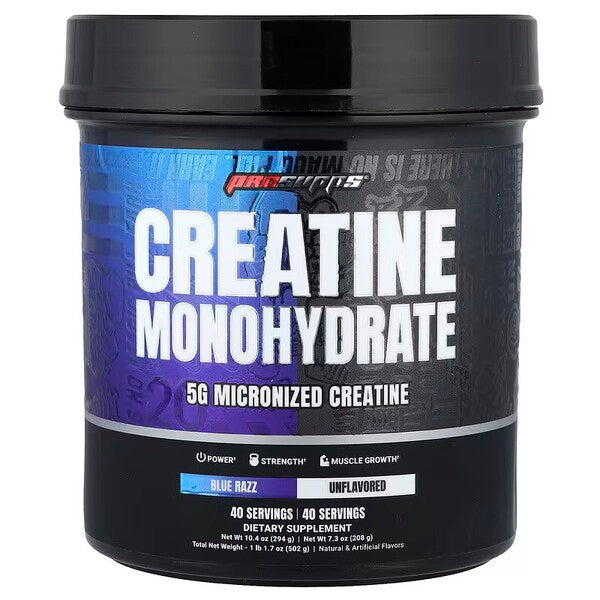 Creatine Monohydrate Dual Tube, Blue Razz & Unflavored - 502 grams