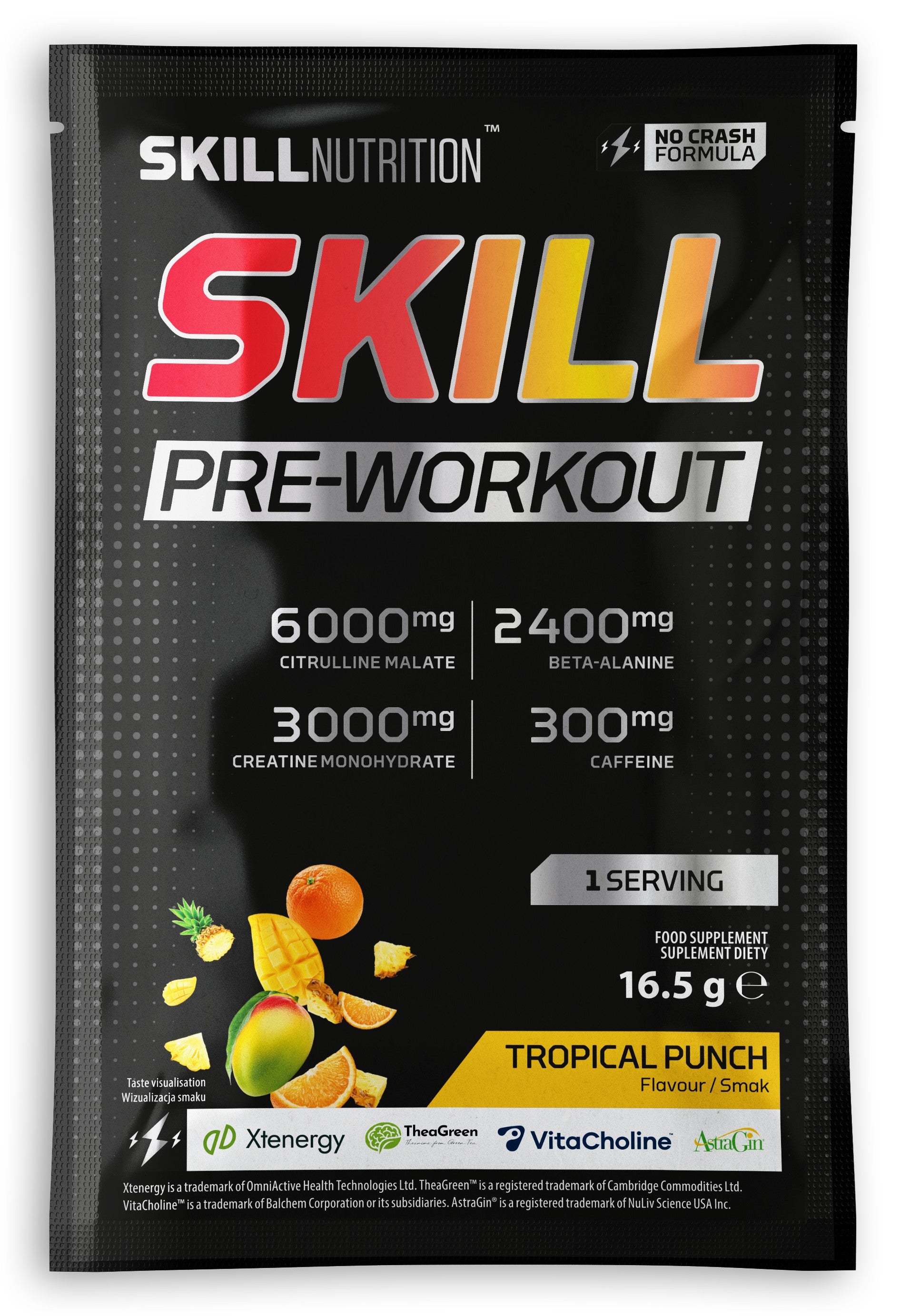 Skill Pre-Workout, Tropical Punch - 16.5 grams (1 serving)