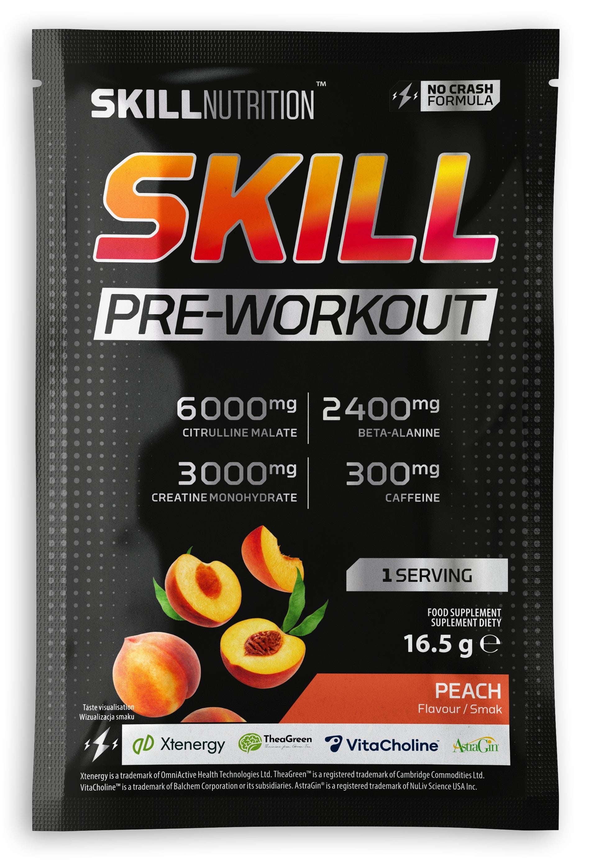 Skill Pre-Workout, Peach - 16.5 grams (1 serving)