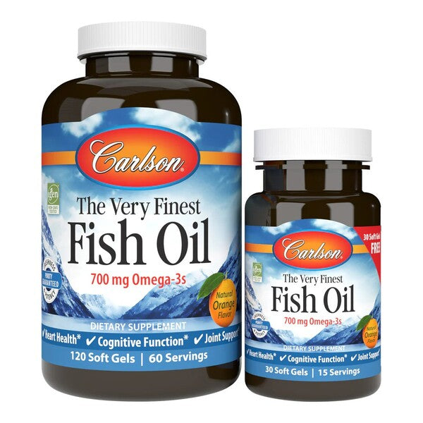 The Very Finest Fish Oil - 700mg Omega-3s, Natural Orange - 120 + 30 softgels