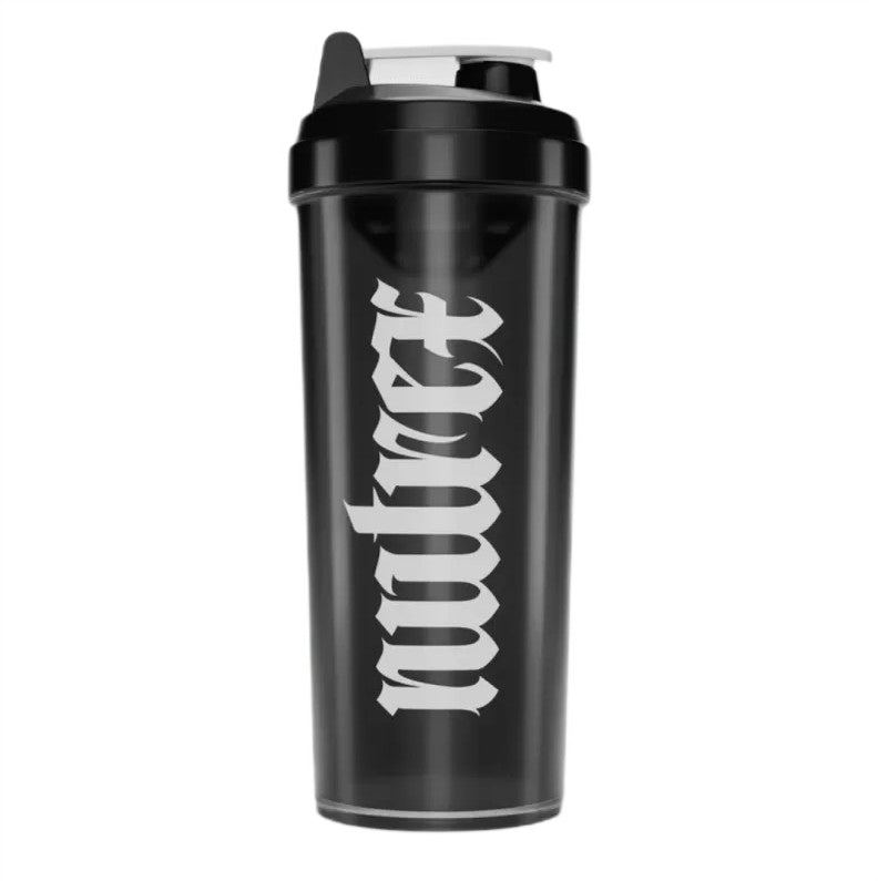 Nutrex Gothic Logo Shaker, Black with White Lid - 700 ml.