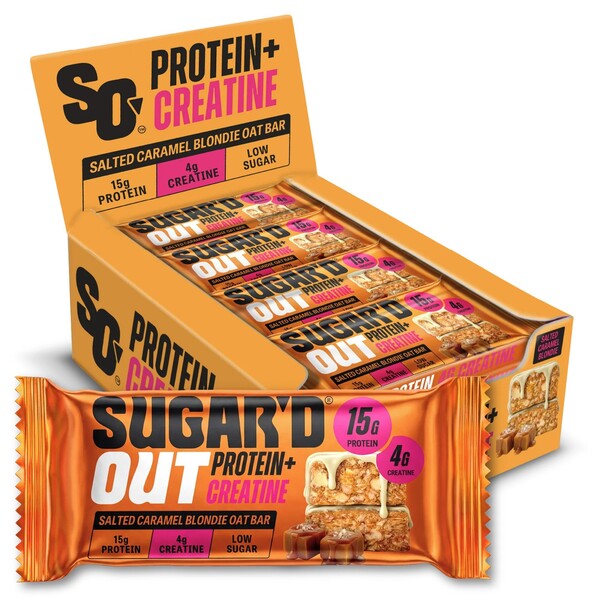 Protein + Creatine Bar, Salted Caramel Blondie - 12 x 68g