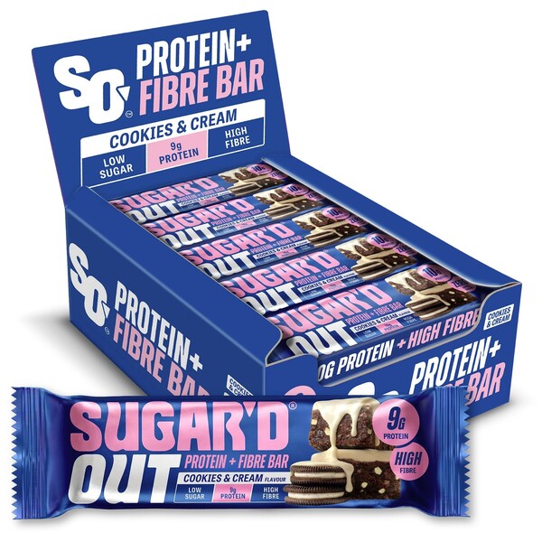Protein + Fibre Bar, Cookies & Cream - 15 x 62g