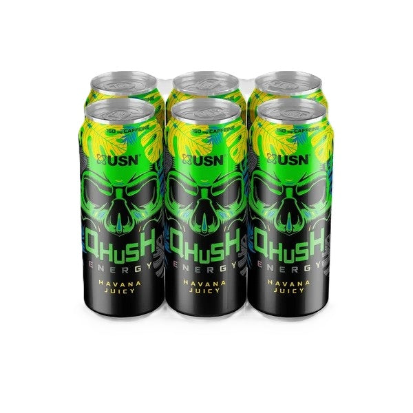 Qhush Energy Drink, Havana Juicy - 6 x 500 ml.