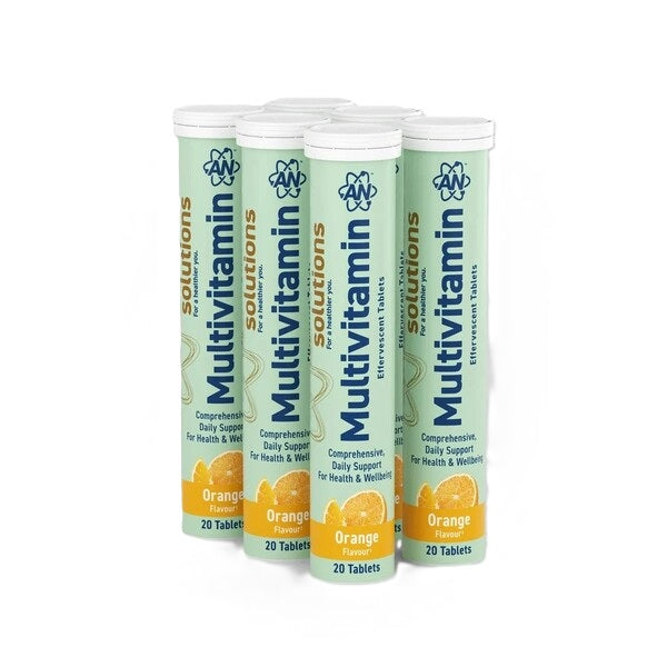 Solutions Multivitamin Effervescent Tablets, Orange - 6 x 20 tabs