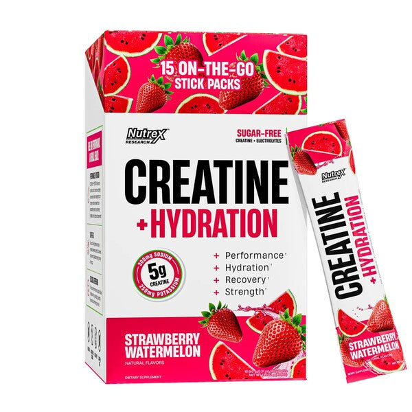 Creatine + Hydration, Strawberry Watermelon - 15 x 9g