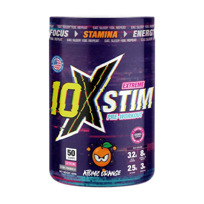 10x Stim Pre-workout 600g - Atomic Orange Flavour