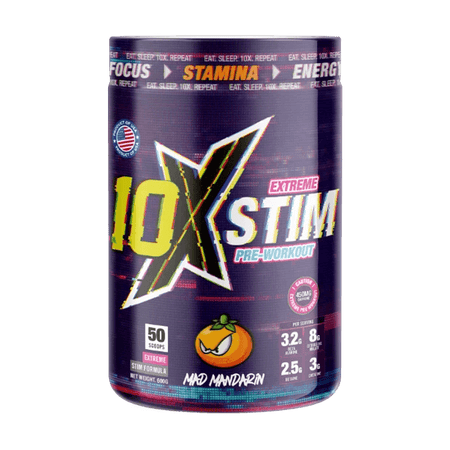 10x Stim Pre-workout 600g - Mad Mandarin  Flavour