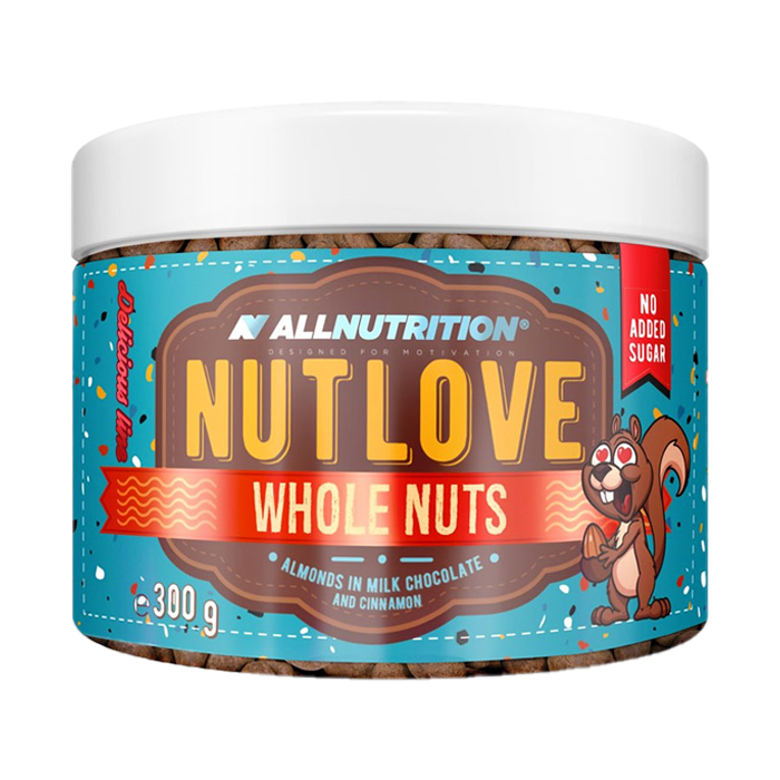 AllNutrition Nut Love Nozes Inteiras Amêndoas em Chocolate ao Leite e Canela - 300g